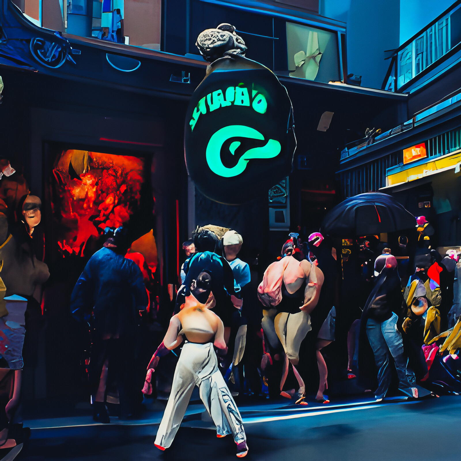 Outside the bar