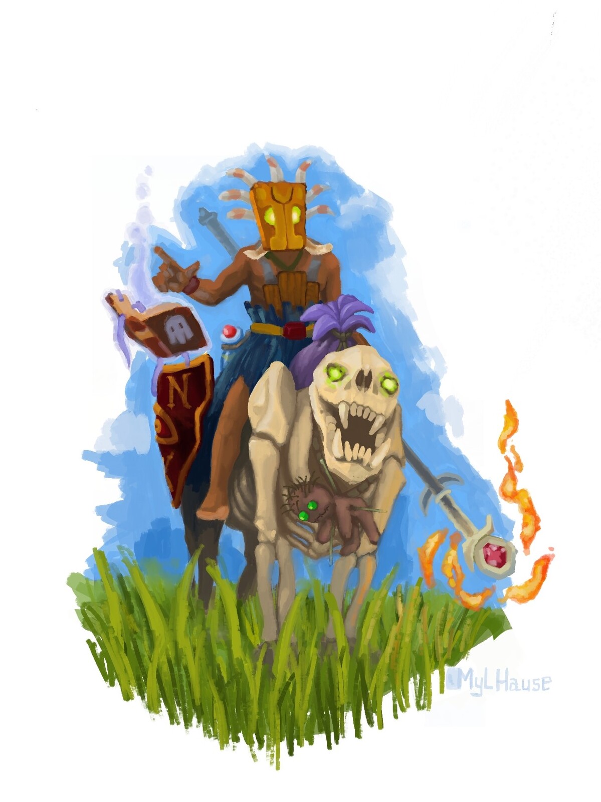 A Shaman riding a Skeletal Bear