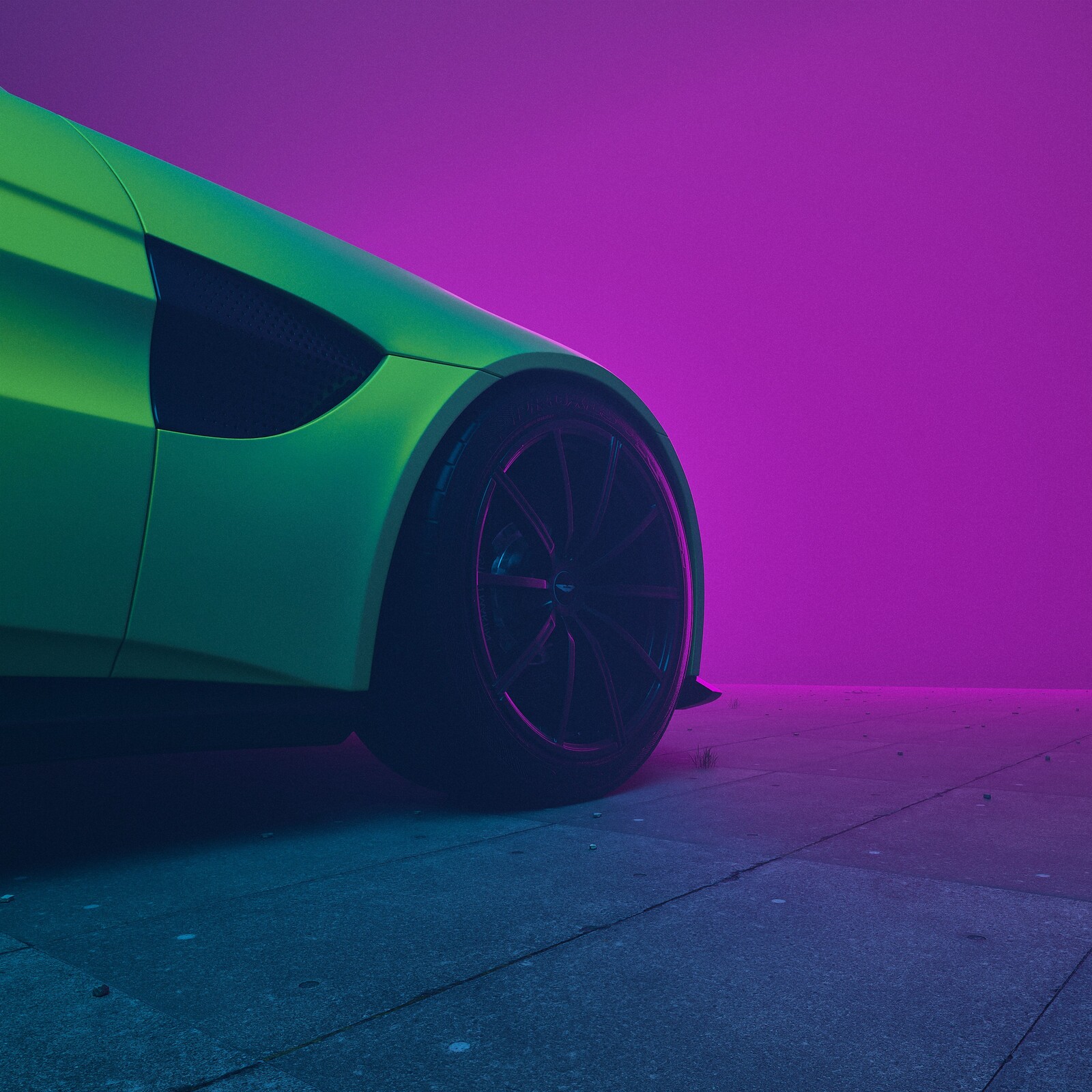 Aston Martin Vantage Under Neon Lights