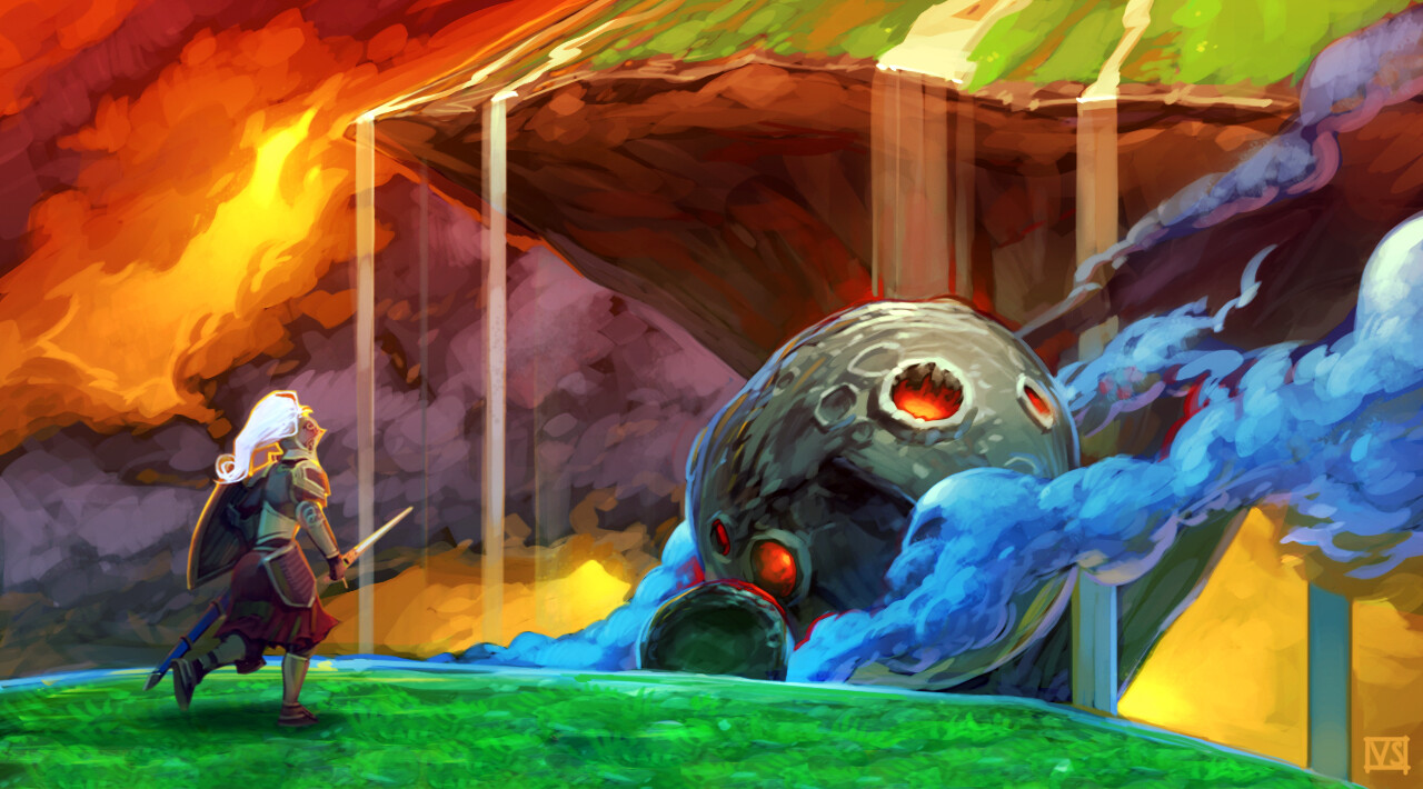 A cataclysm breaks the world of the game into fragments, Allods that are in a great space, Astral. Each Allod is protected from further decay by a magical shield.
Here we developed the view from the Allod edge to Astral.