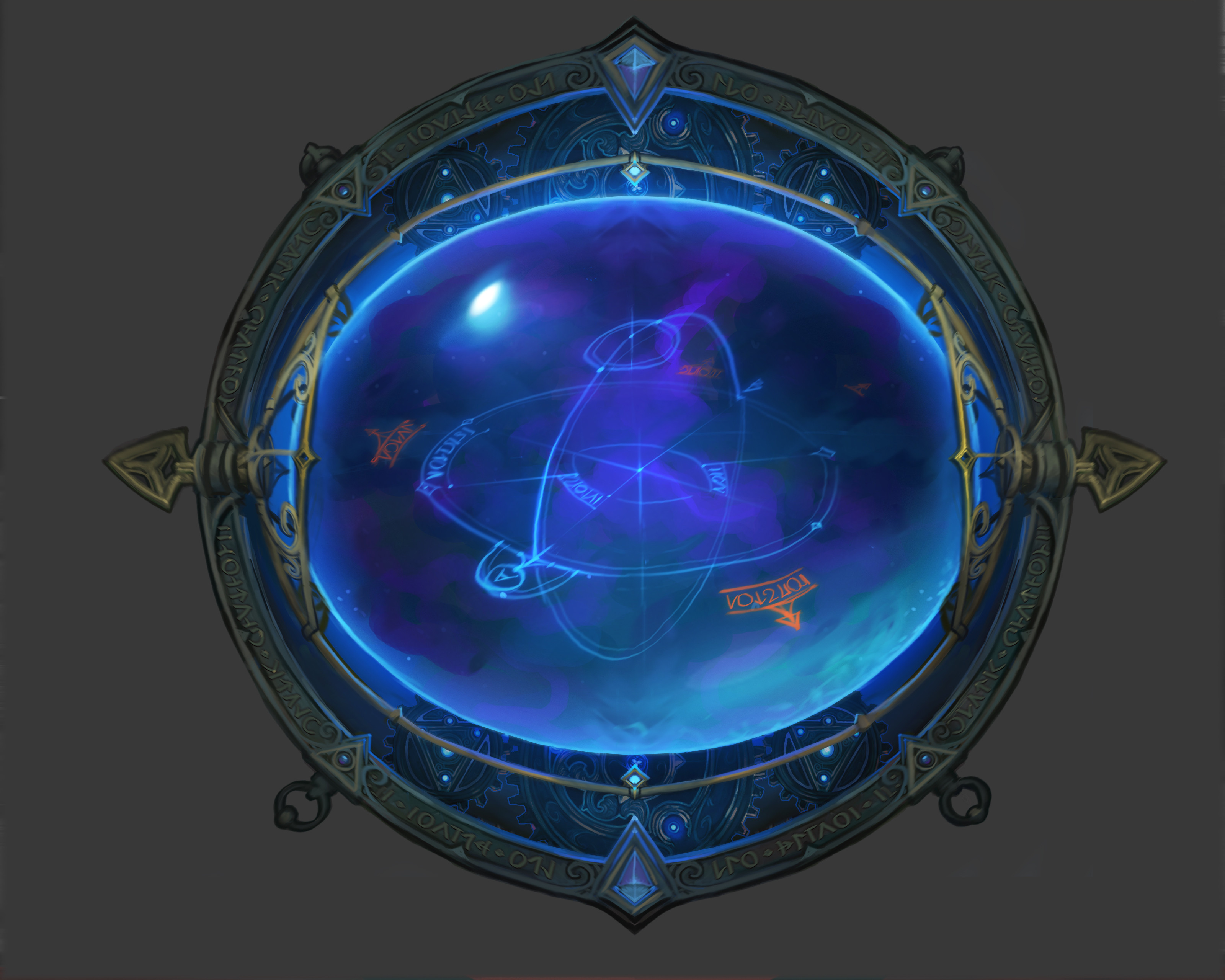 An Astral compass for navigation of the ships in 3D space. Made with illustrator Elena Bespalova https://www.artstation.com/hellstern