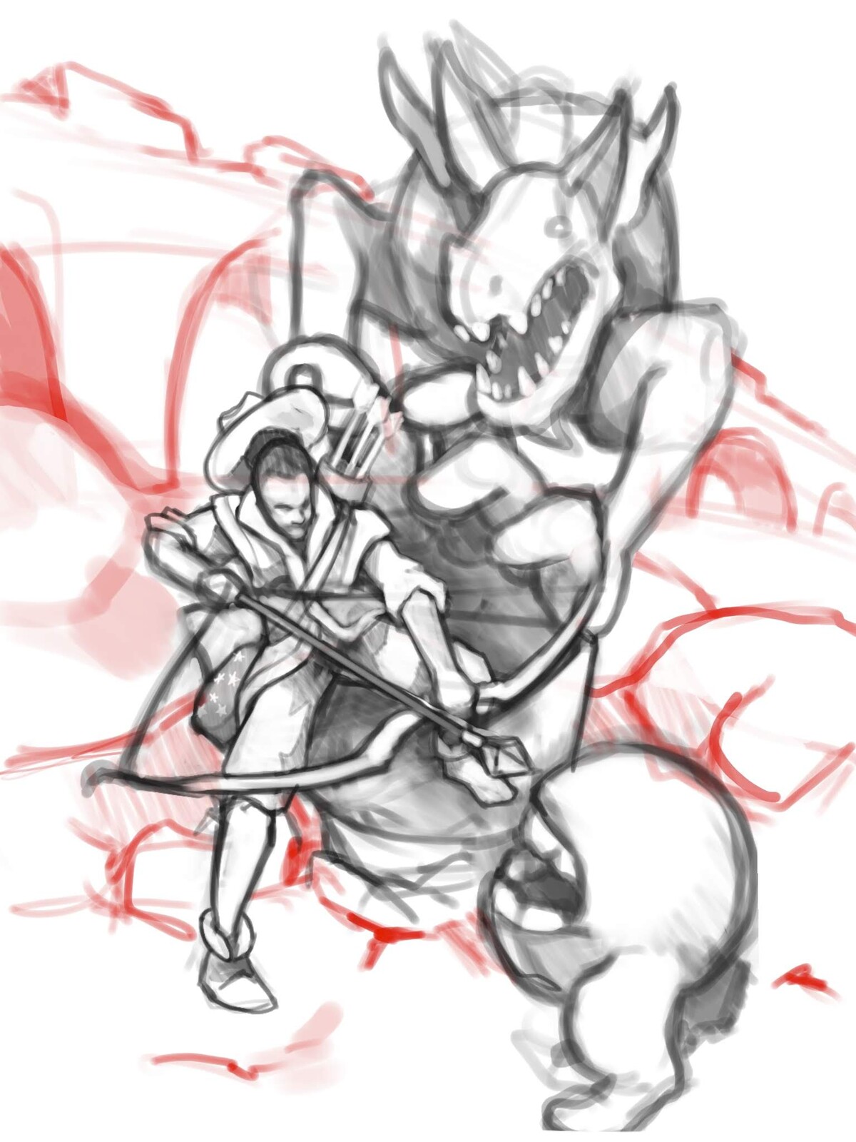 One of the sketches I made during the process