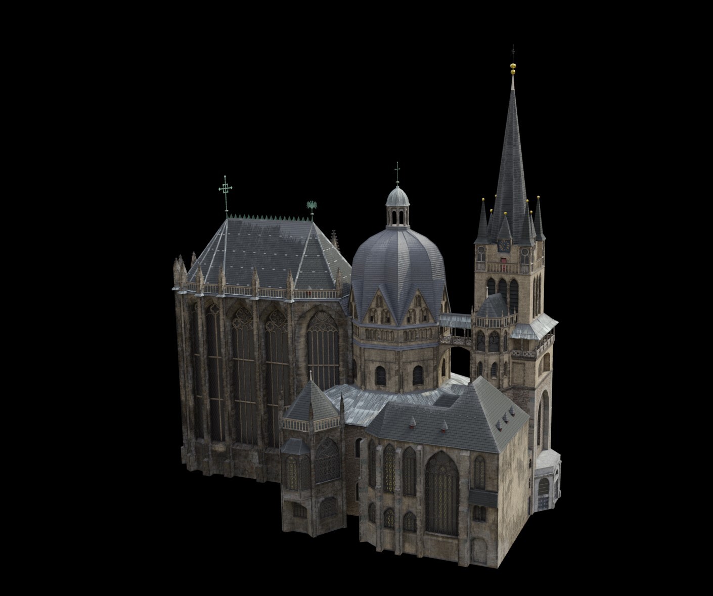 Artstation aachener dom 3d model