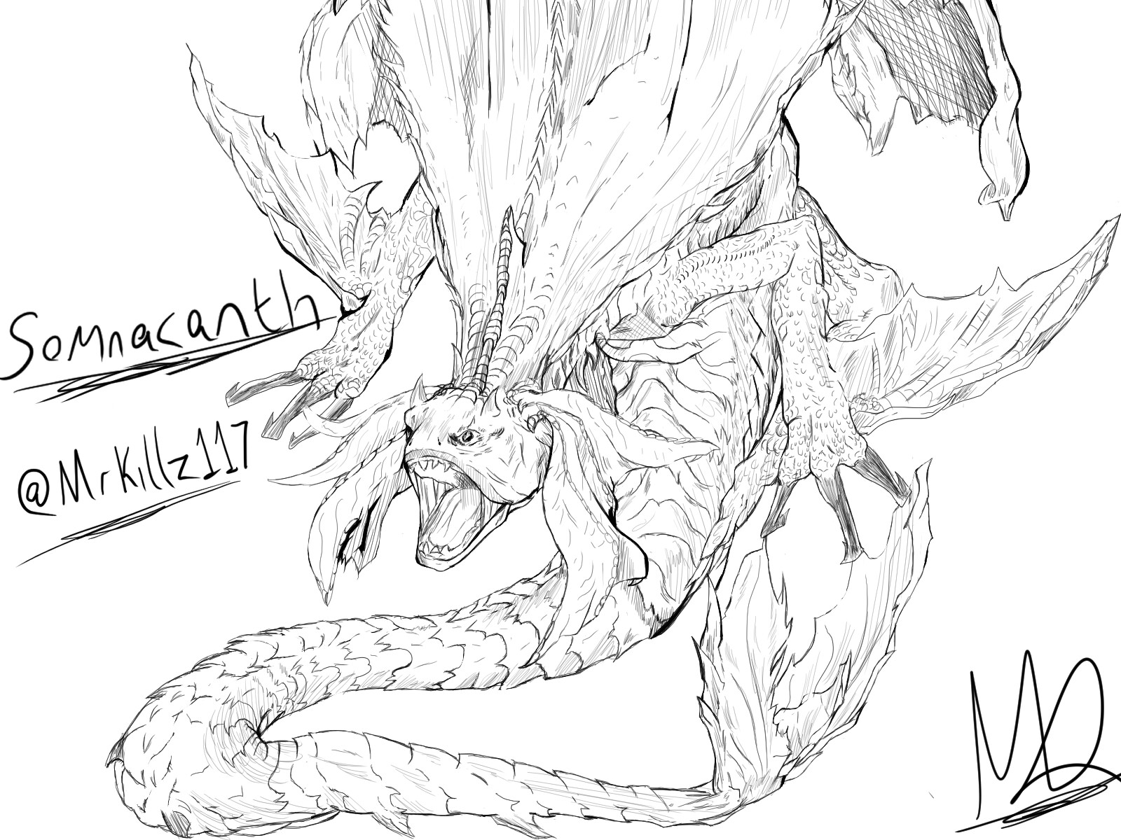 Shadow fiend рисунок карандашом