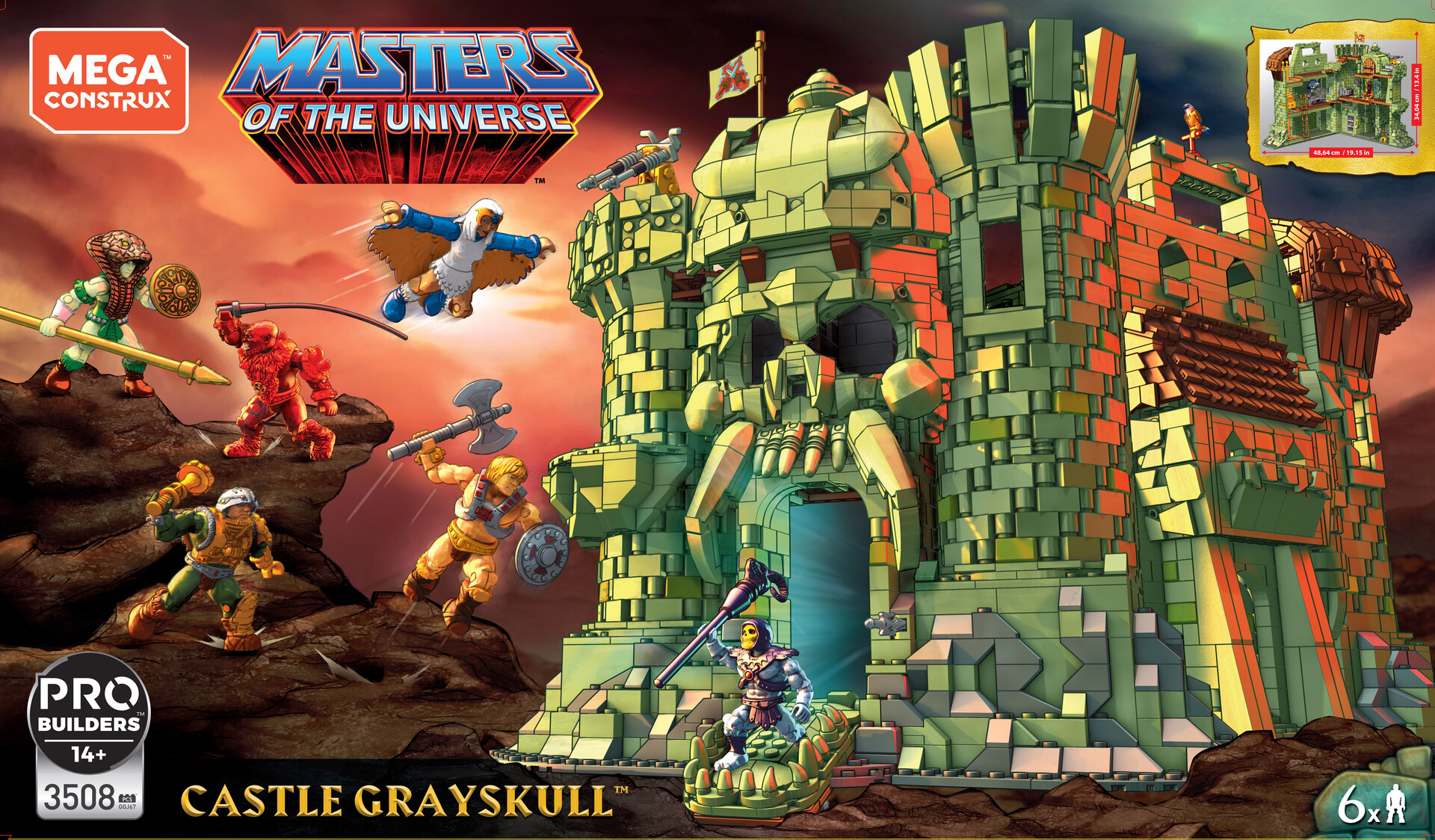 Packaging for Master of the Universe's Castle Greyskull from Mega Cons...