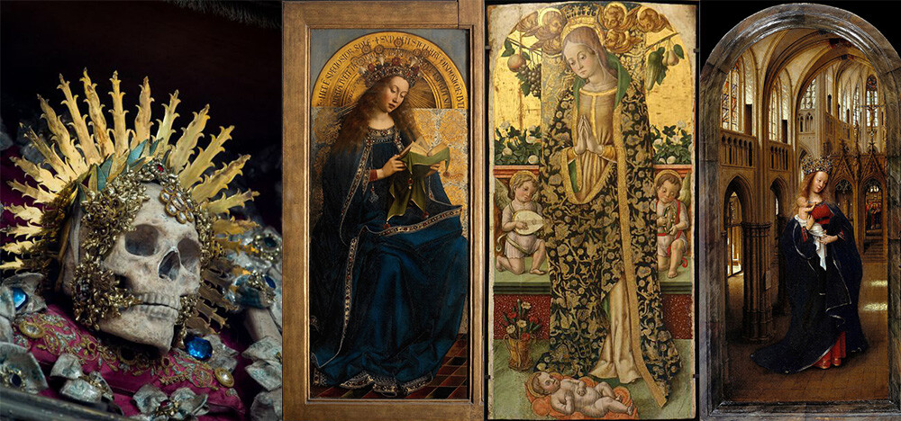 references I took from christian art, flemish painting and relics.