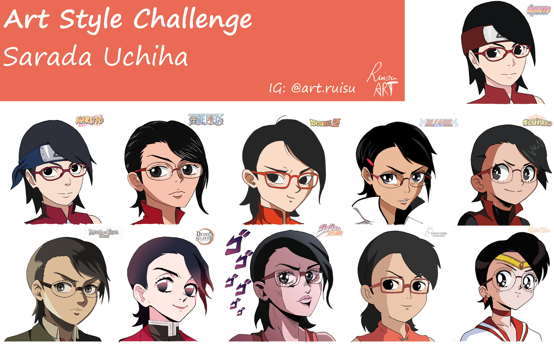 Ruisu Art - Sarada Uchiha - Art Style Challenge