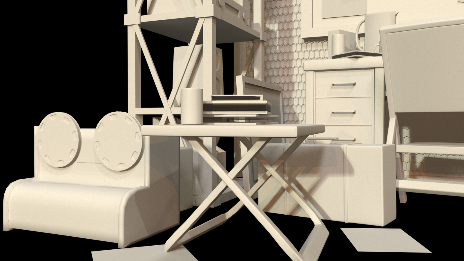 Central Hall responsible for modeling &amp; set dressing