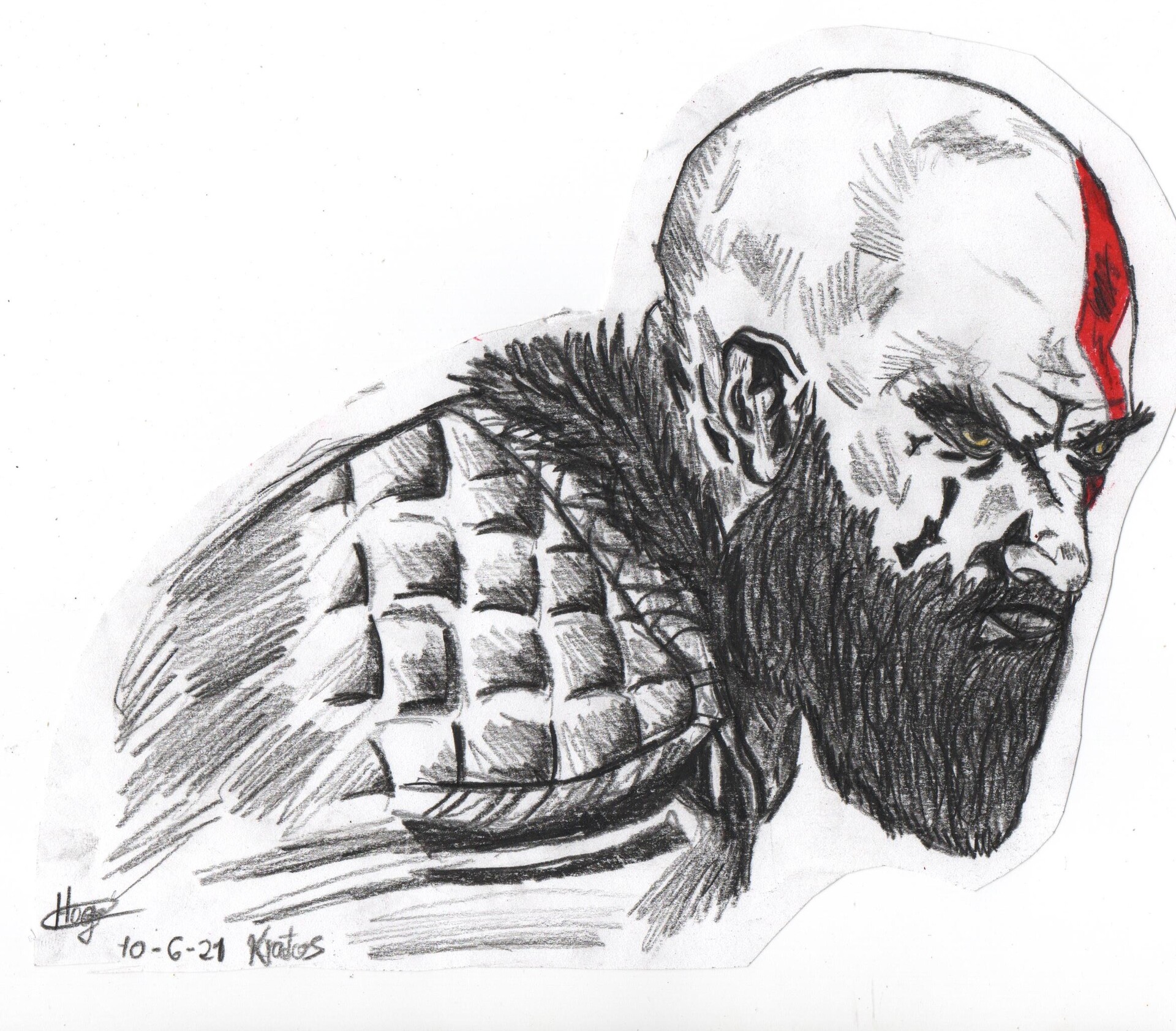 kratos god of war drawings