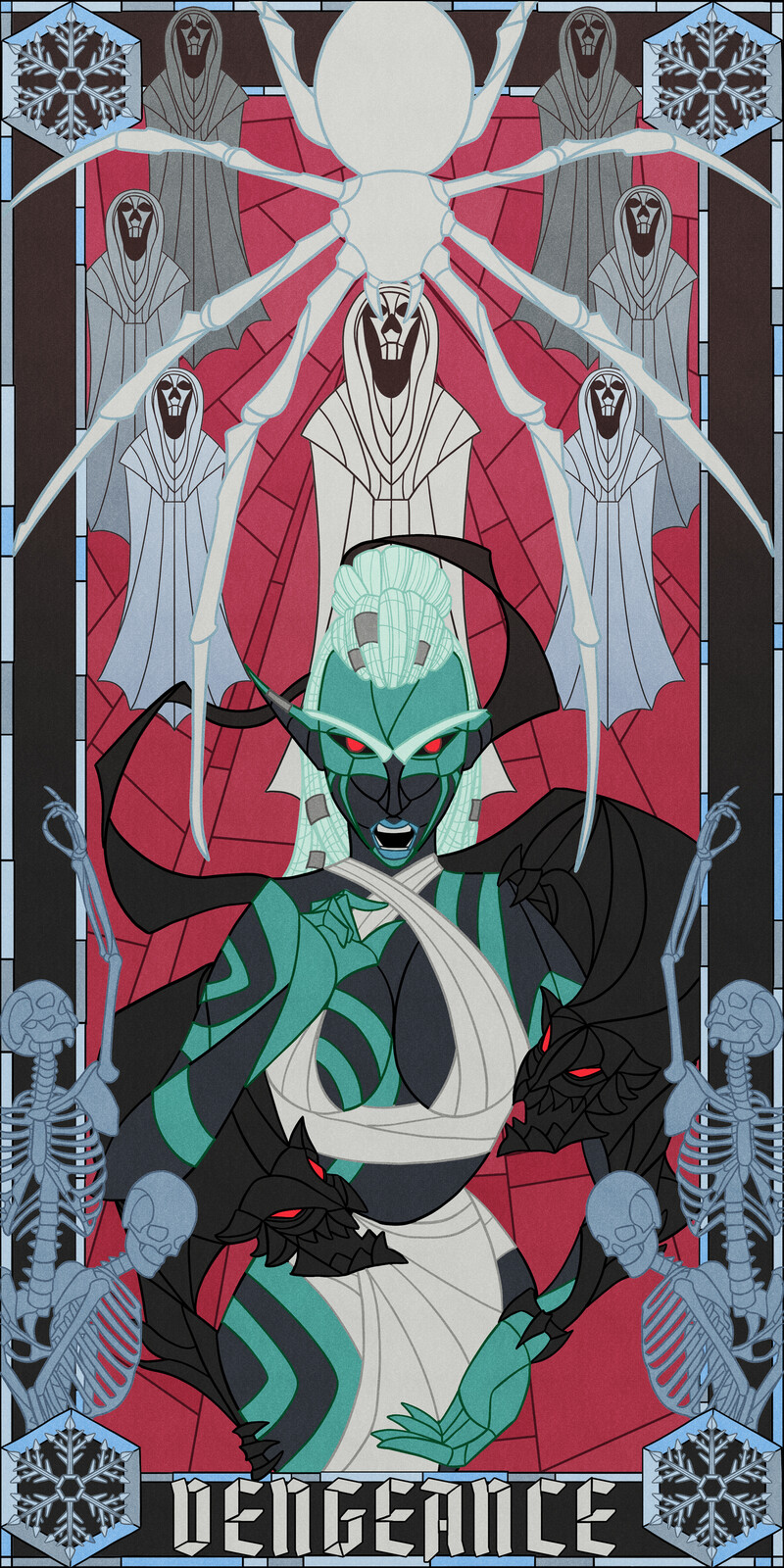 VENGEANCE - A stainedglass tarot card rendition 