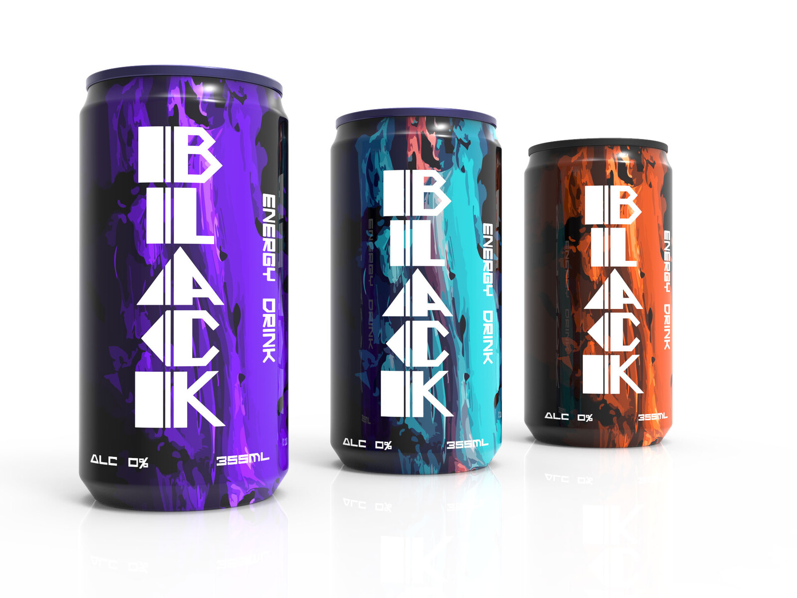 Black energy drink package design