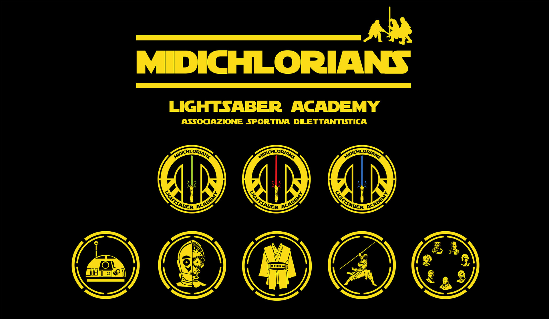 ArtStation Logo and Tshirts design Midichlorians Lightsaber Academy