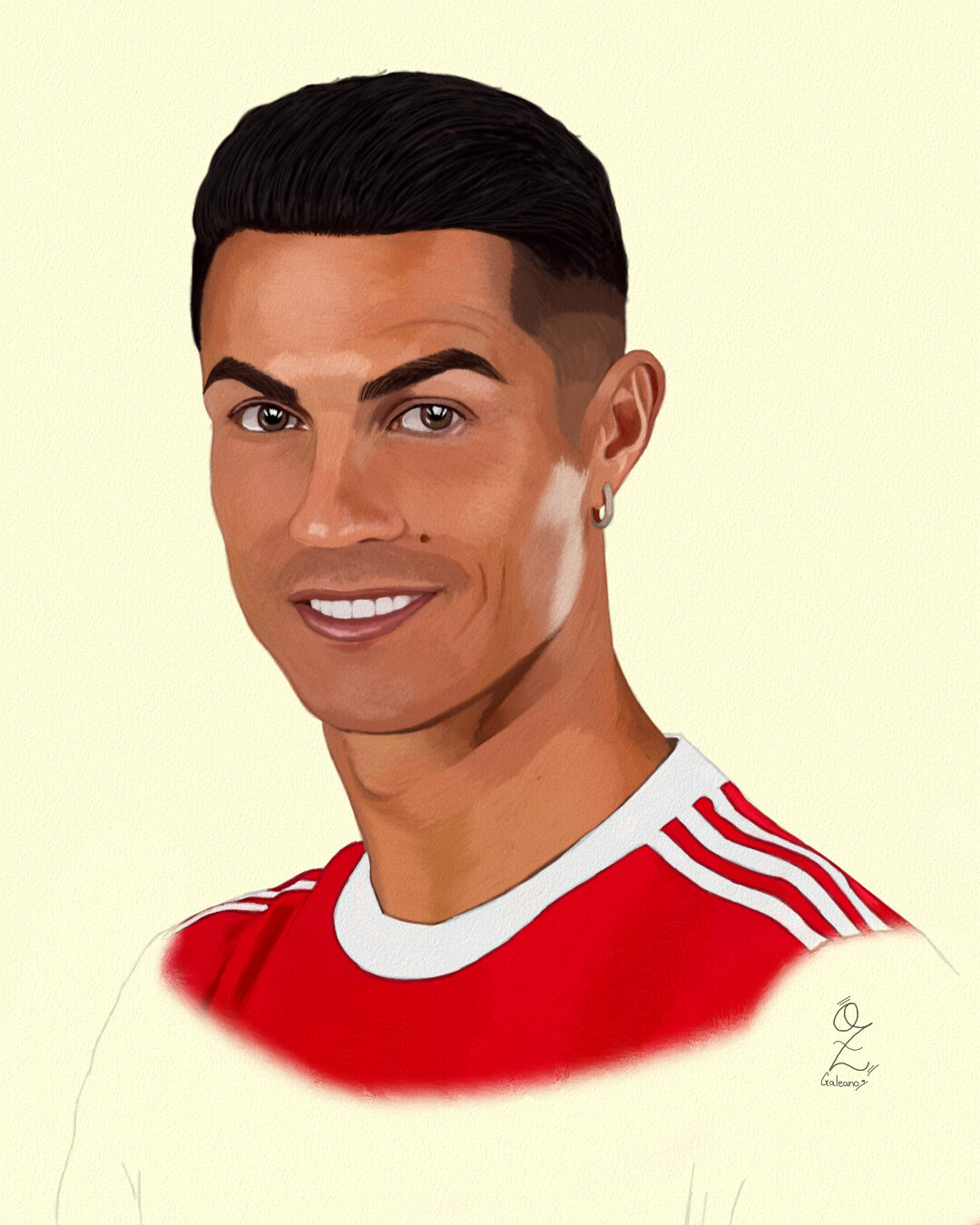 Chart Peaper Hand Made Acrylic Drawing Cristiano Ronaldo, Size: 71x56cm