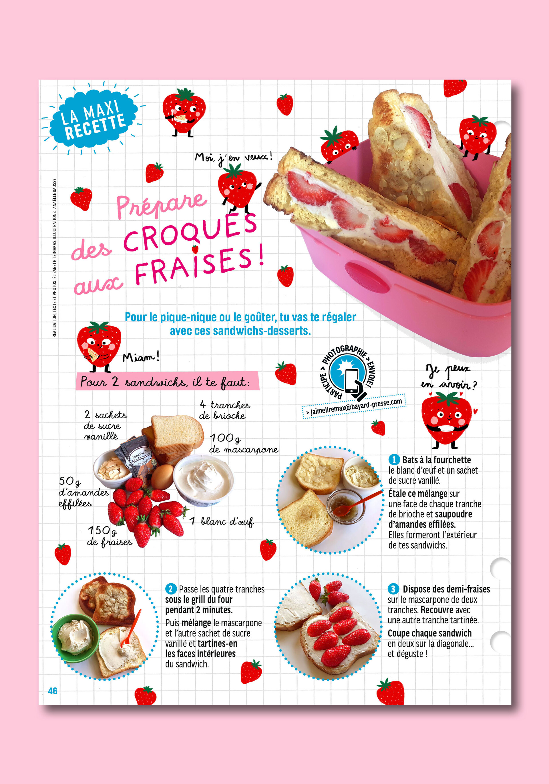 ArtStation - J'aime Lire Max - Recette des Croques aux fraises