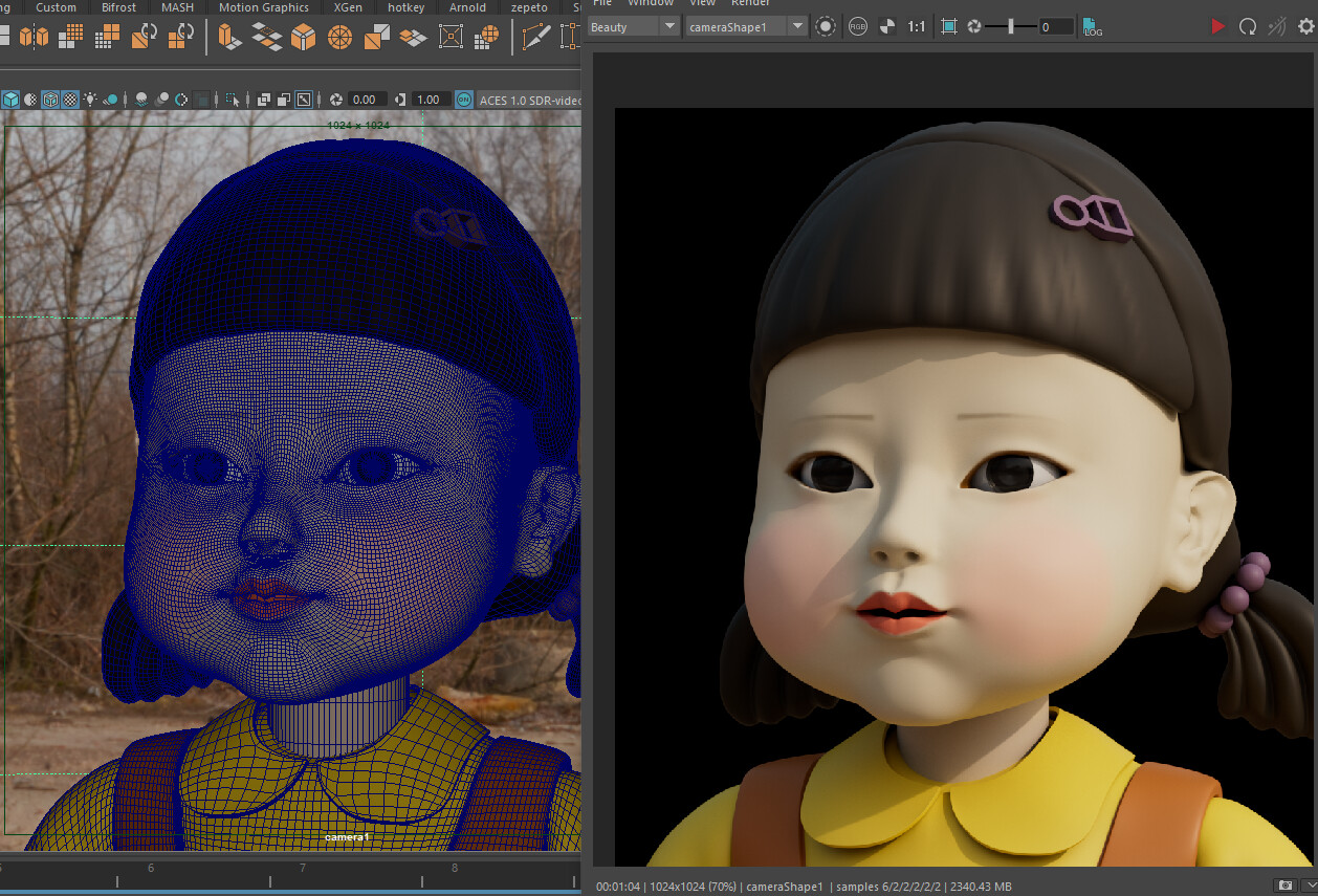 Wan gu Lee - Squid Game Killer Doll 오징어 게임 Red Light, Green Light - Fan Art