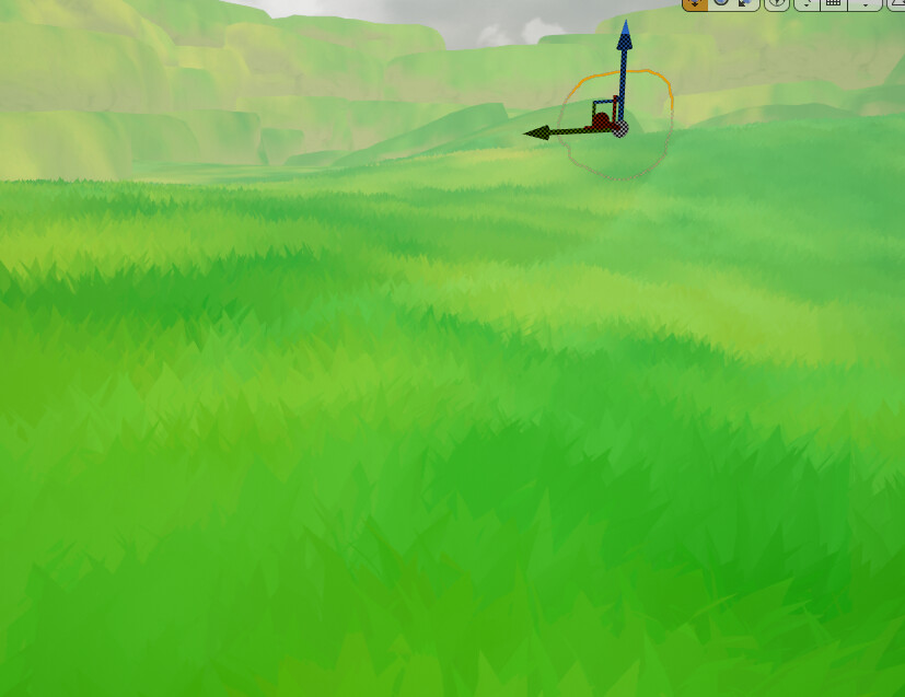 full shader pivot from stylized PBR to unlit+added wind over landscape via scrolling textures