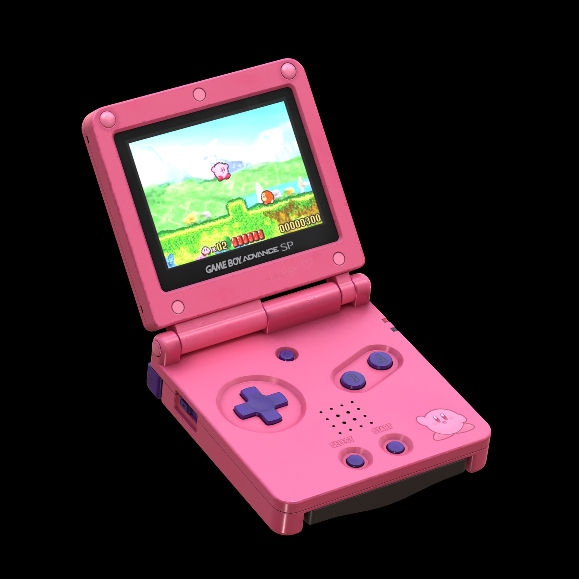 ArtStation - Gameboy Advance SP (Kirby)