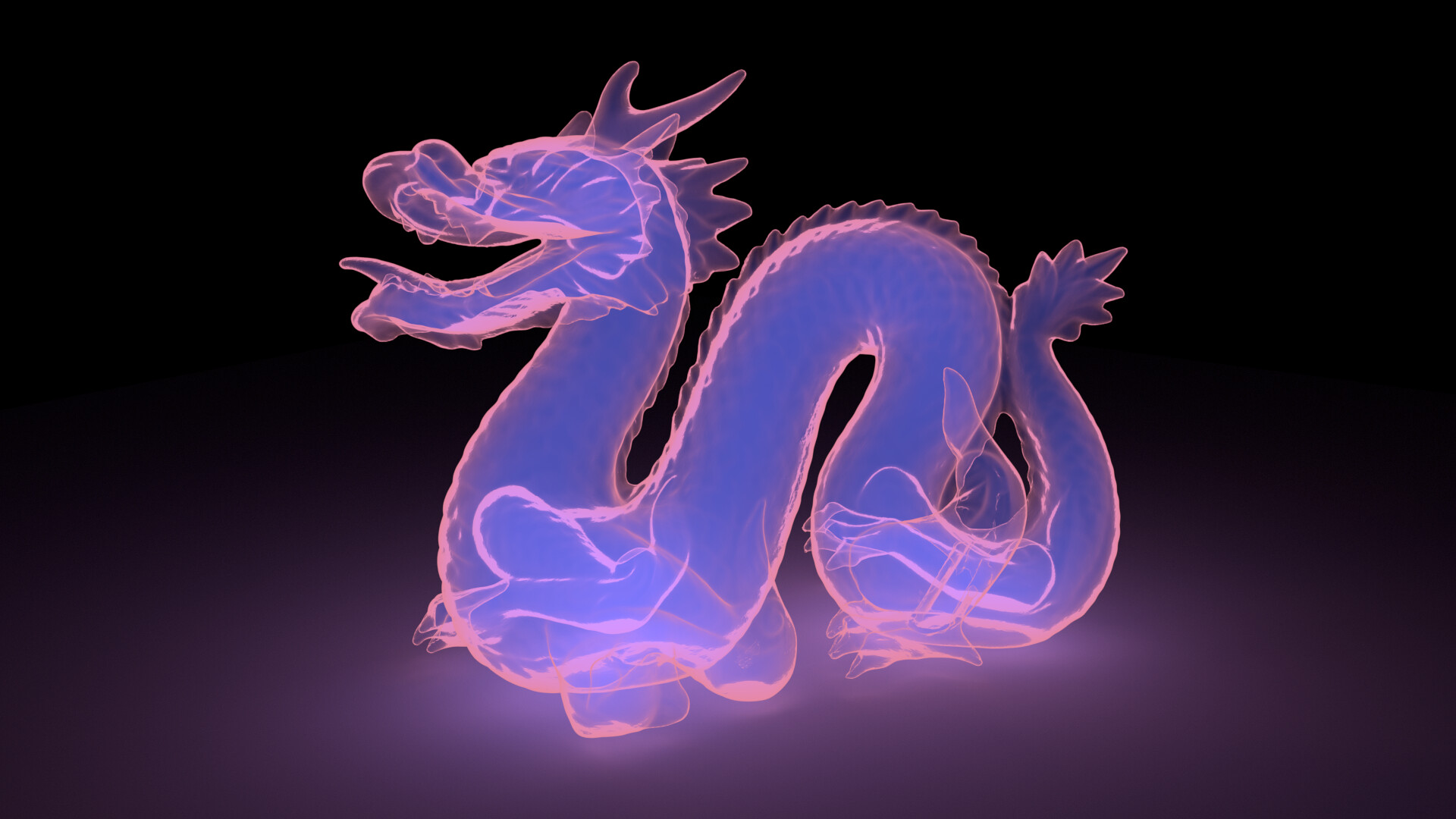 ArtStation Neon Dragon 3D Render