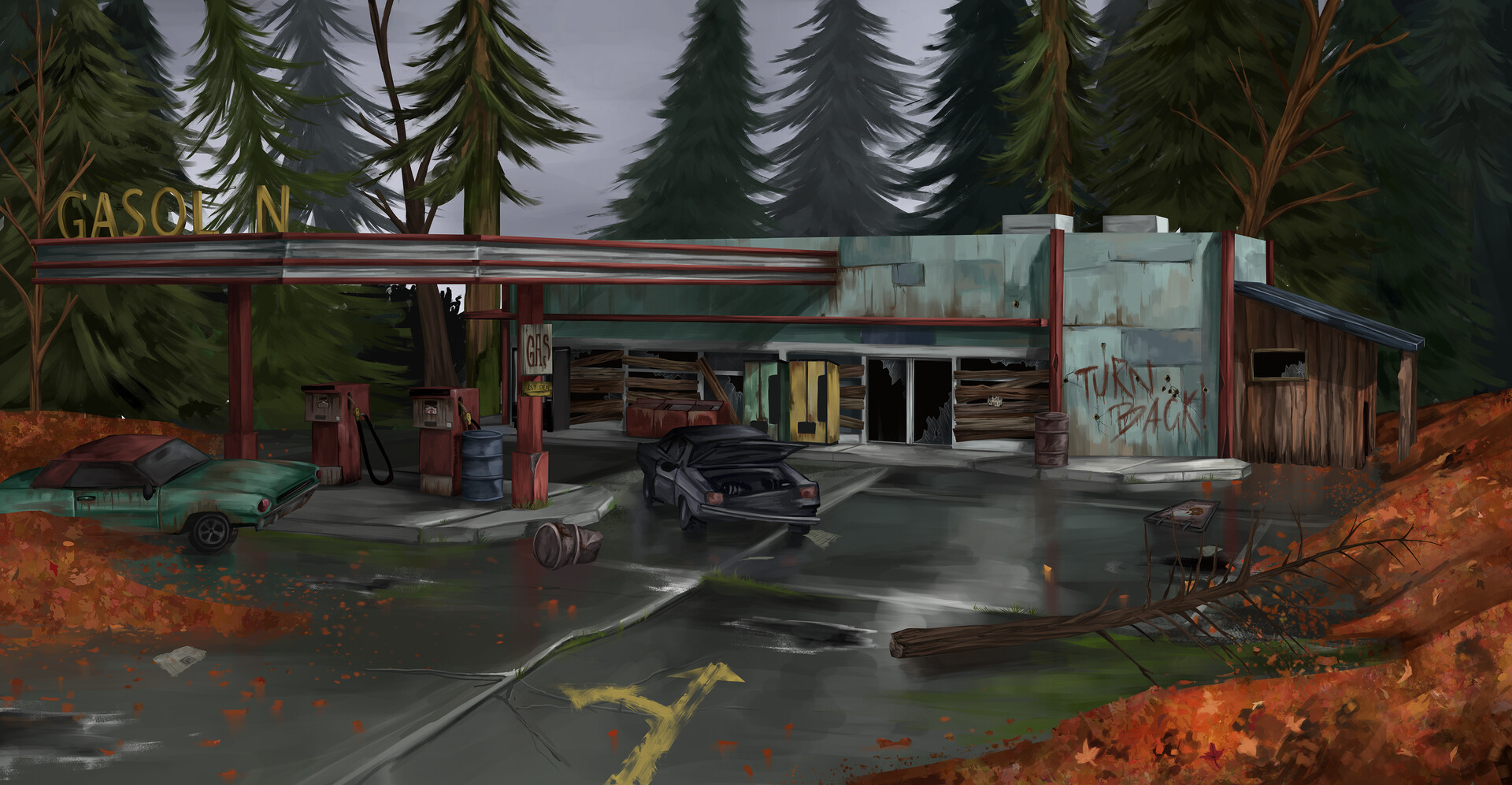 ArtStation Abandoned Gas station