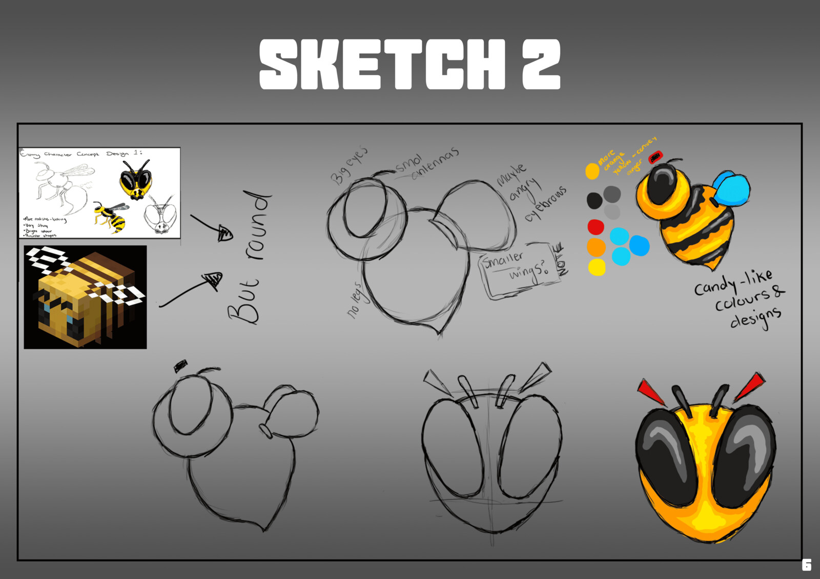 Concept Sketch for wasp enemy character