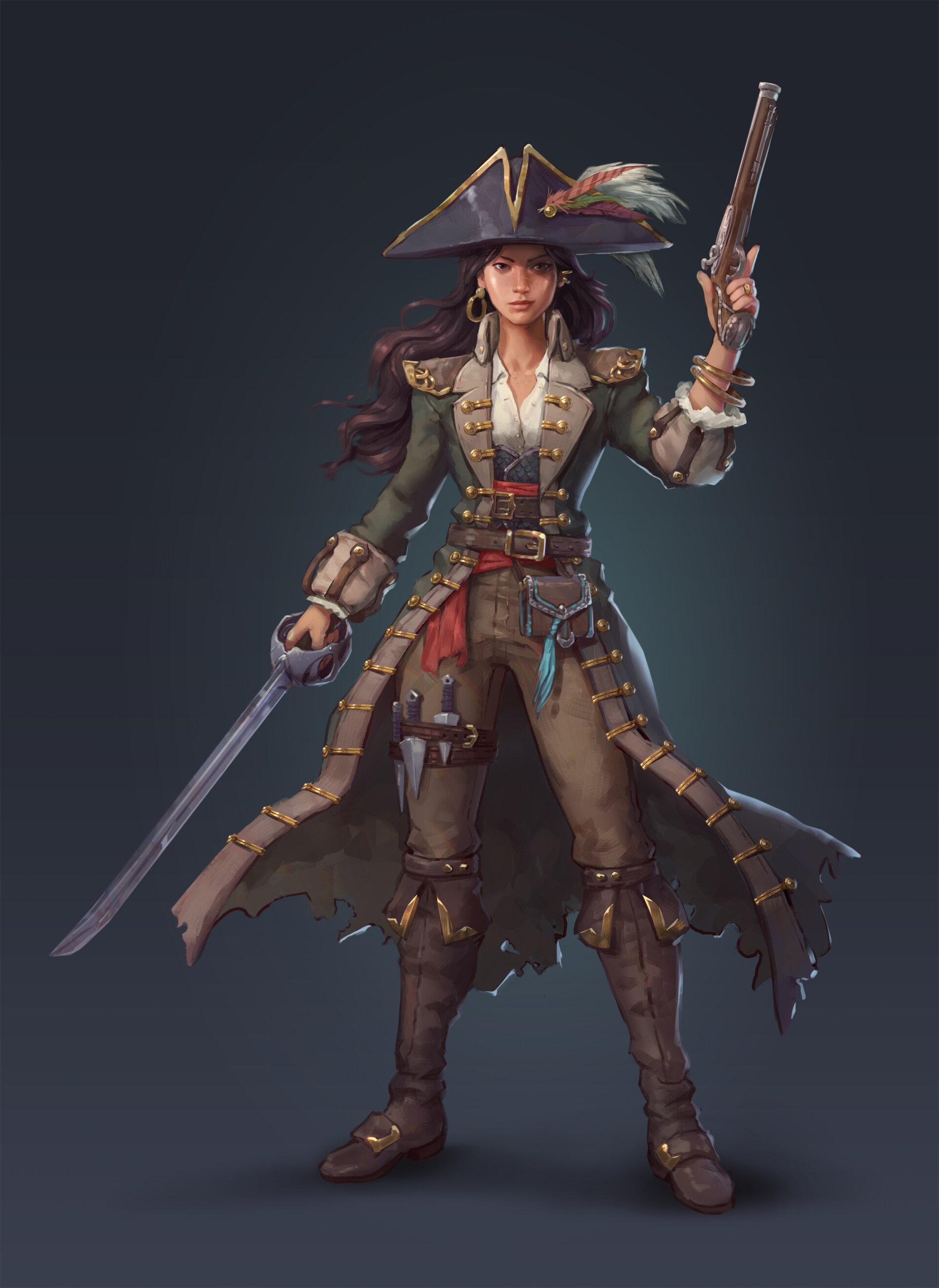 Javier Bravomalo - Female Pirate Captain - Commission