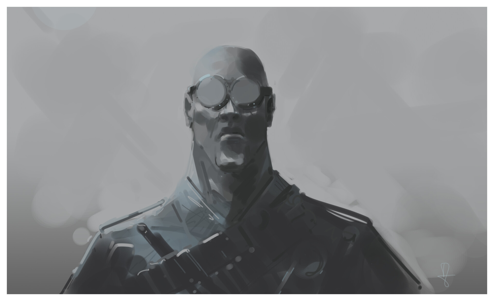 ArtStation speed paint exercise, basic hard round brush