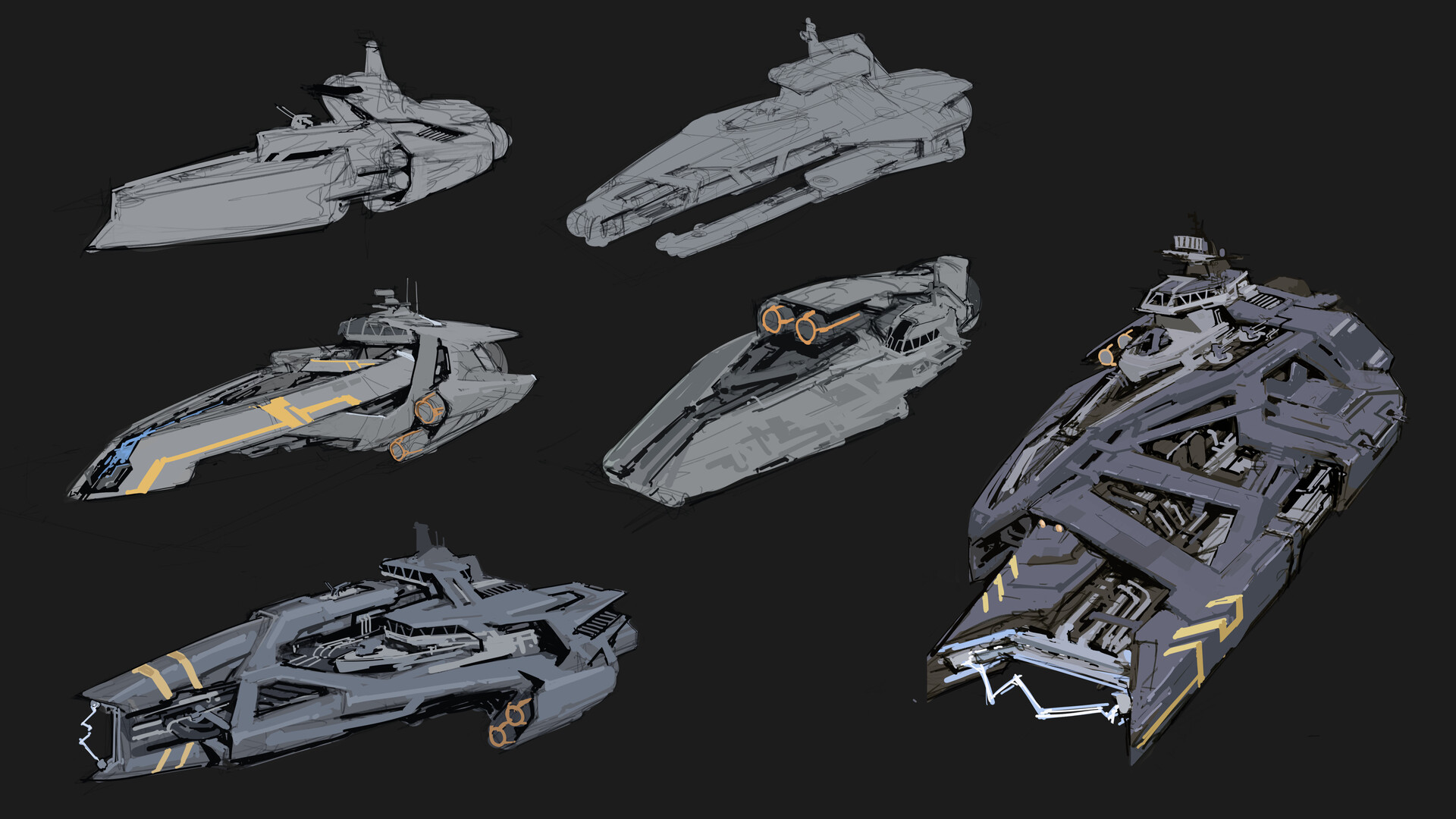 ArtStation Heist corvette sketches pt.2