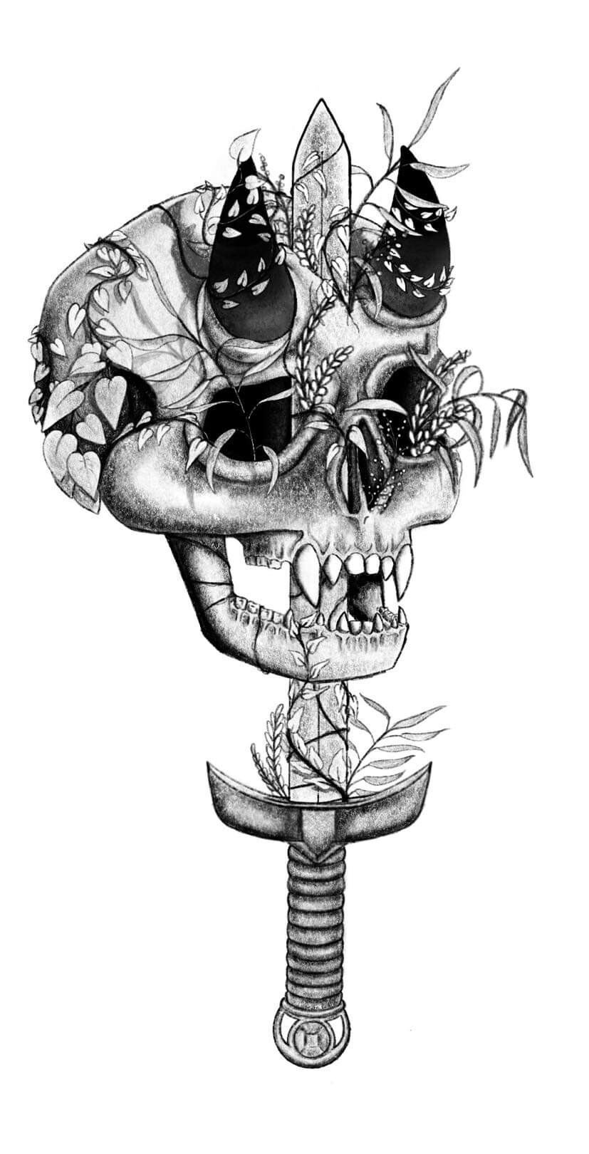 Demon Skull Tattoo Design Idea