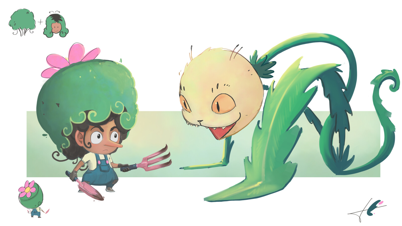 Little Gardener vs flower-cat