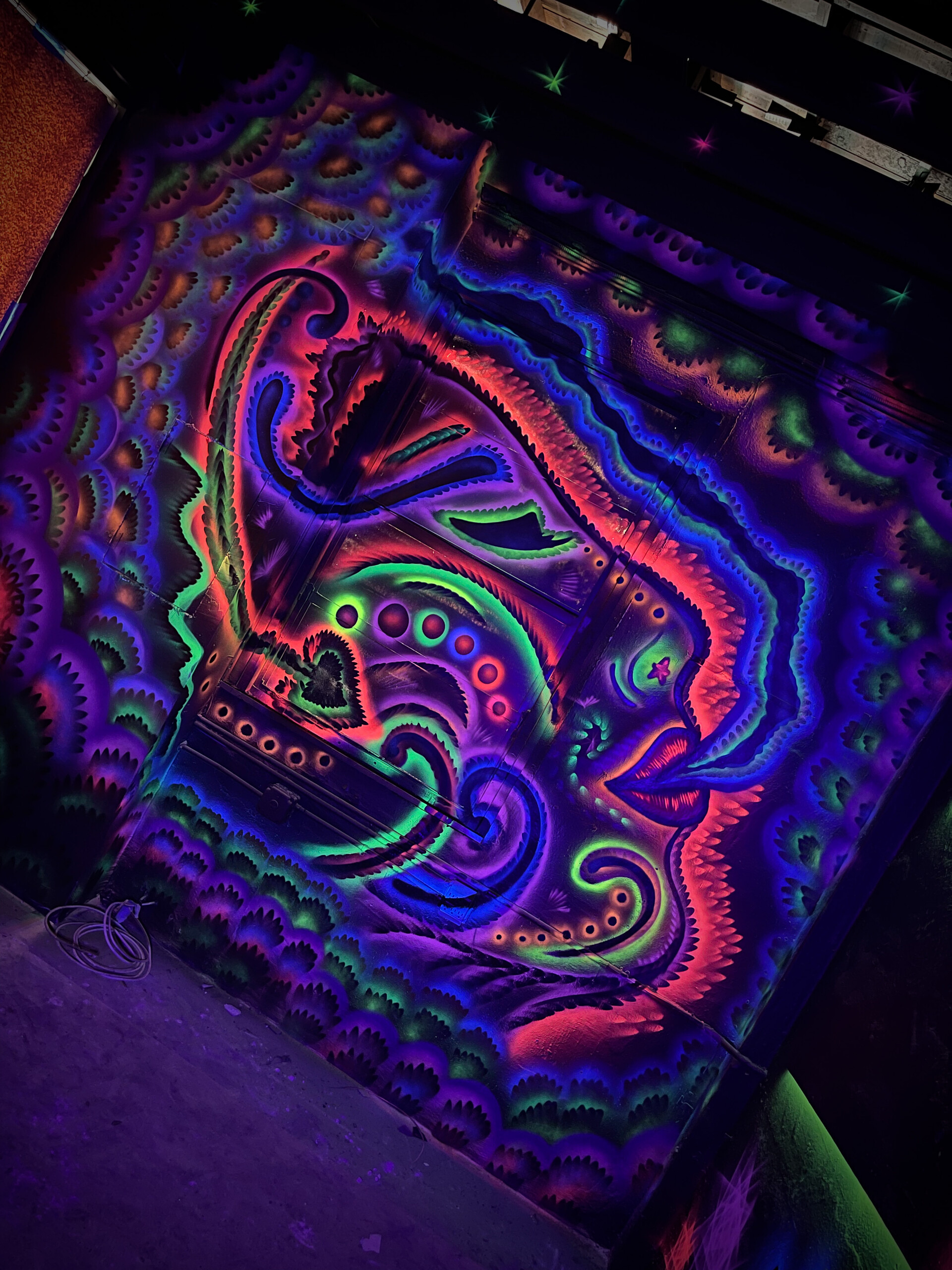 Shoker - Shoker fluorescent graffiti art abstract girl vape shop Miami