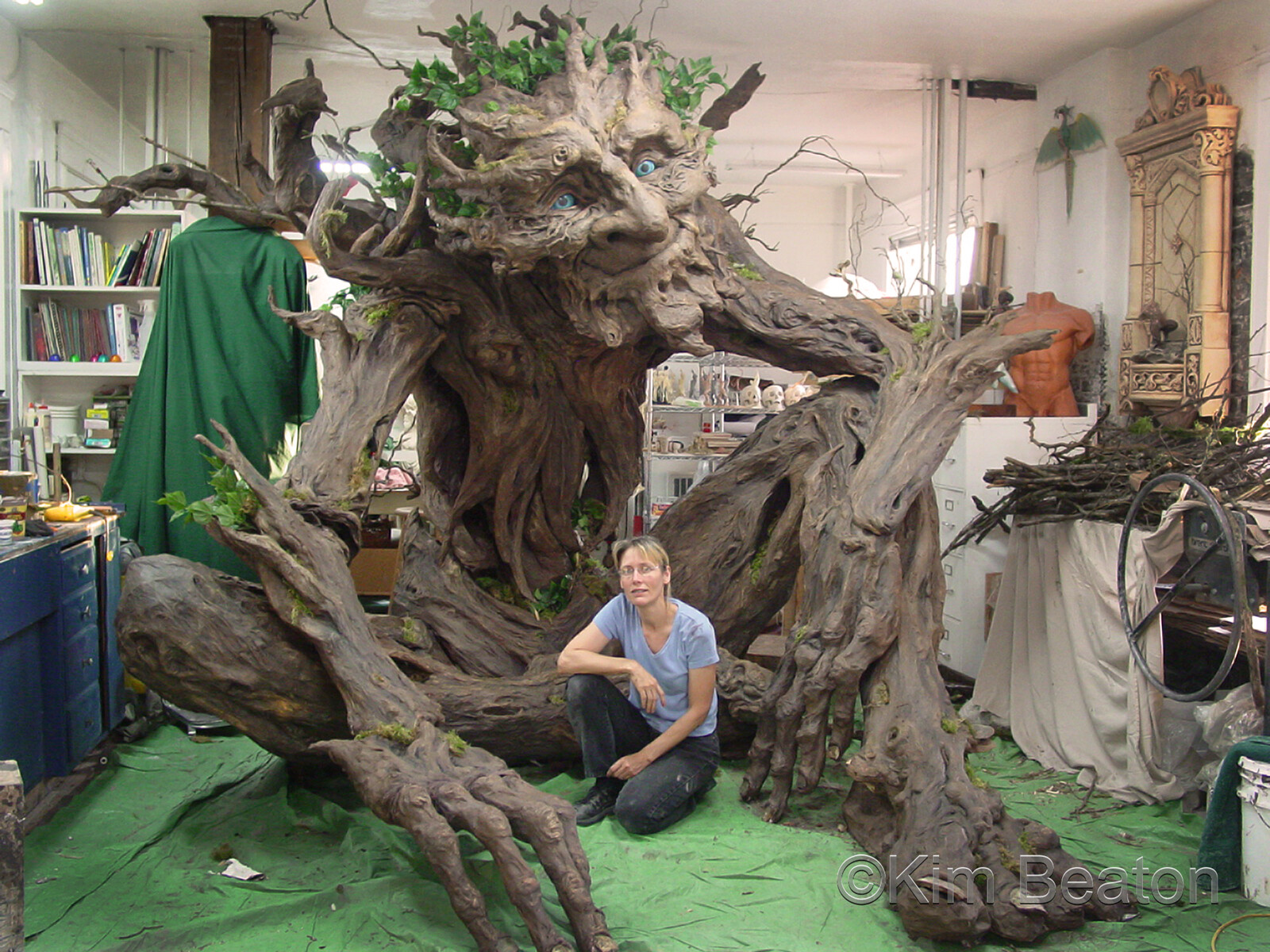 The Tree Troll nearing completion in my old workshop.