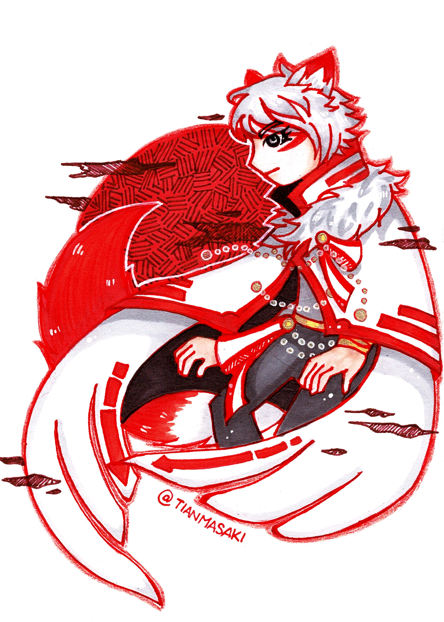 Tian Masaki - [Artfight2021] Icarus - Red Moon