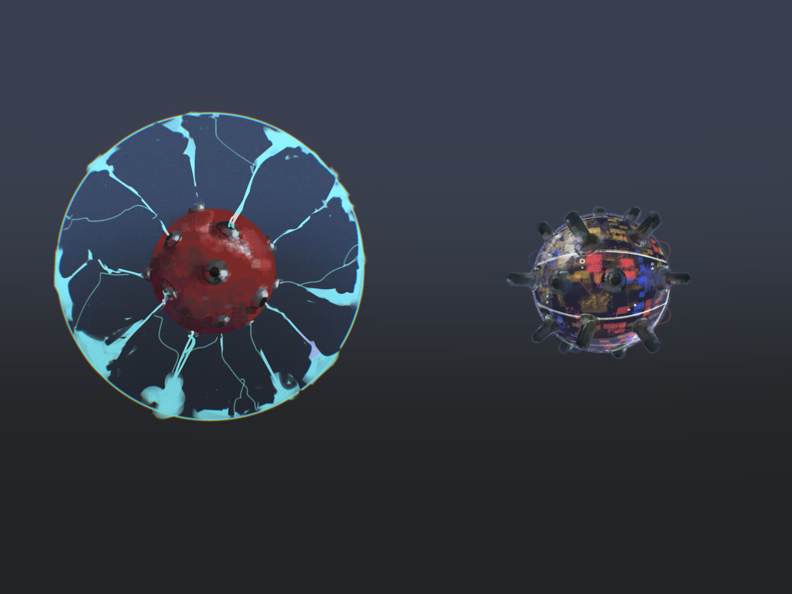 Heavy 'Discs': Dragger and Bomb (left to right).