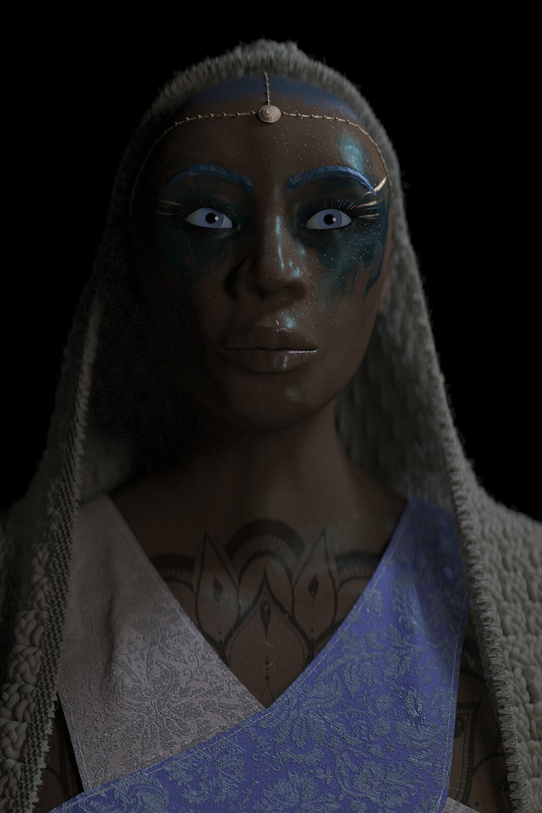 first iteration of the clothing and make-up up close