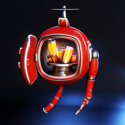 Shading Refridgerator Robot using Blender 3D
