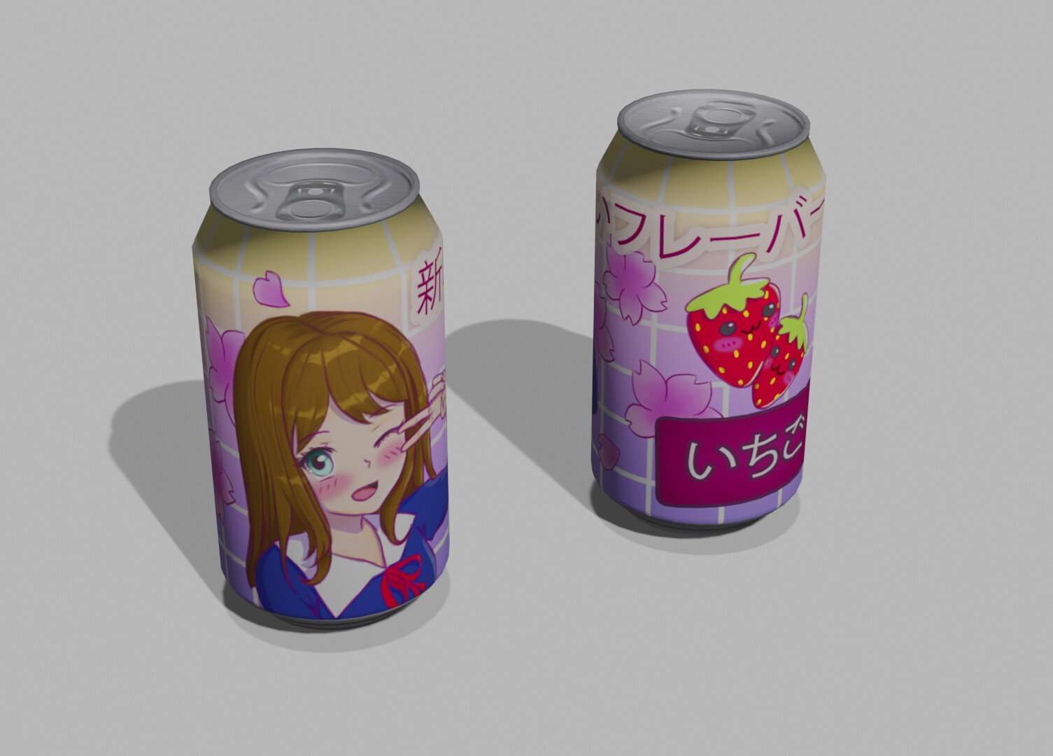 Premium AI Image | Anime girl sitting at a desk with a soda and a soda can  generative ai