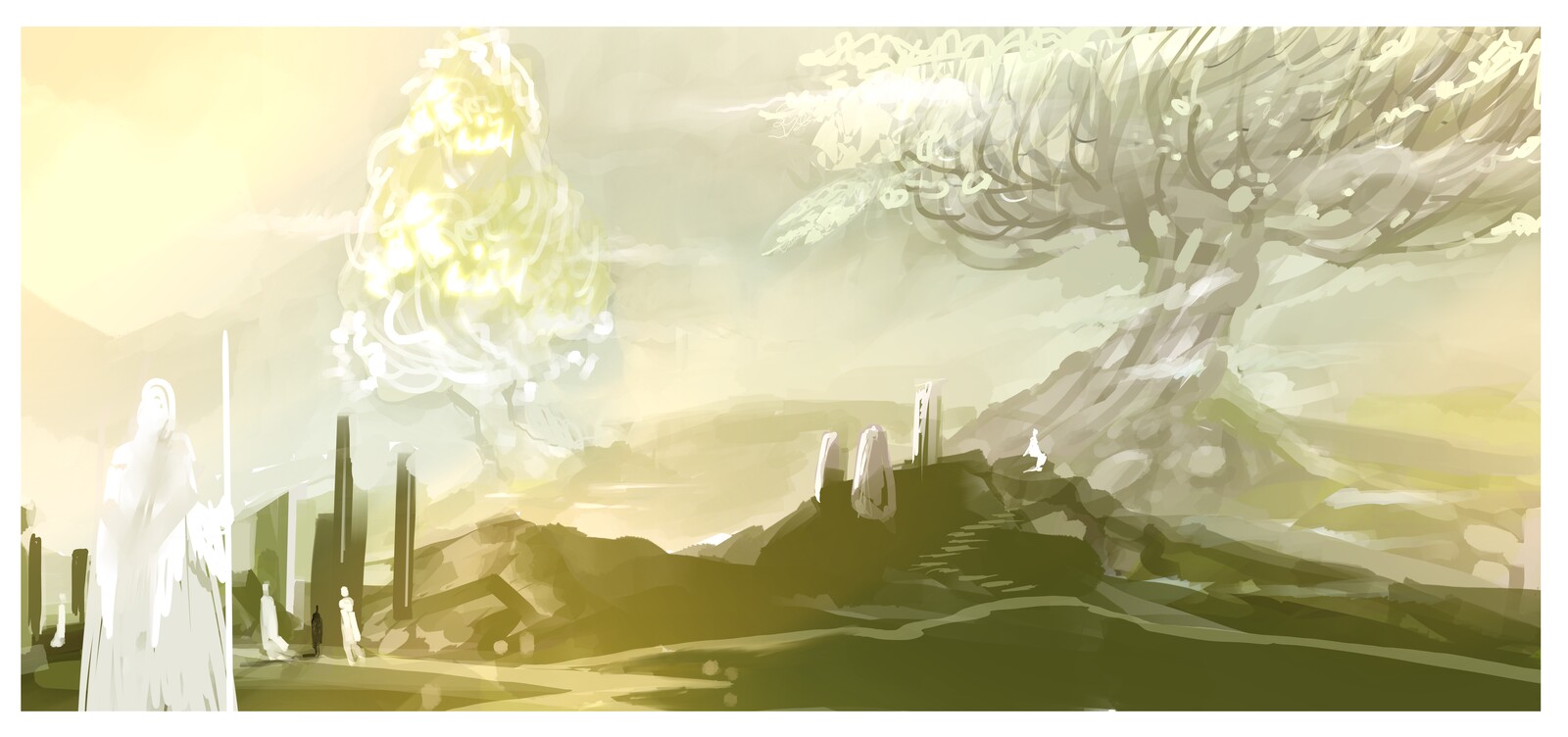 The two trees… sketch WIP