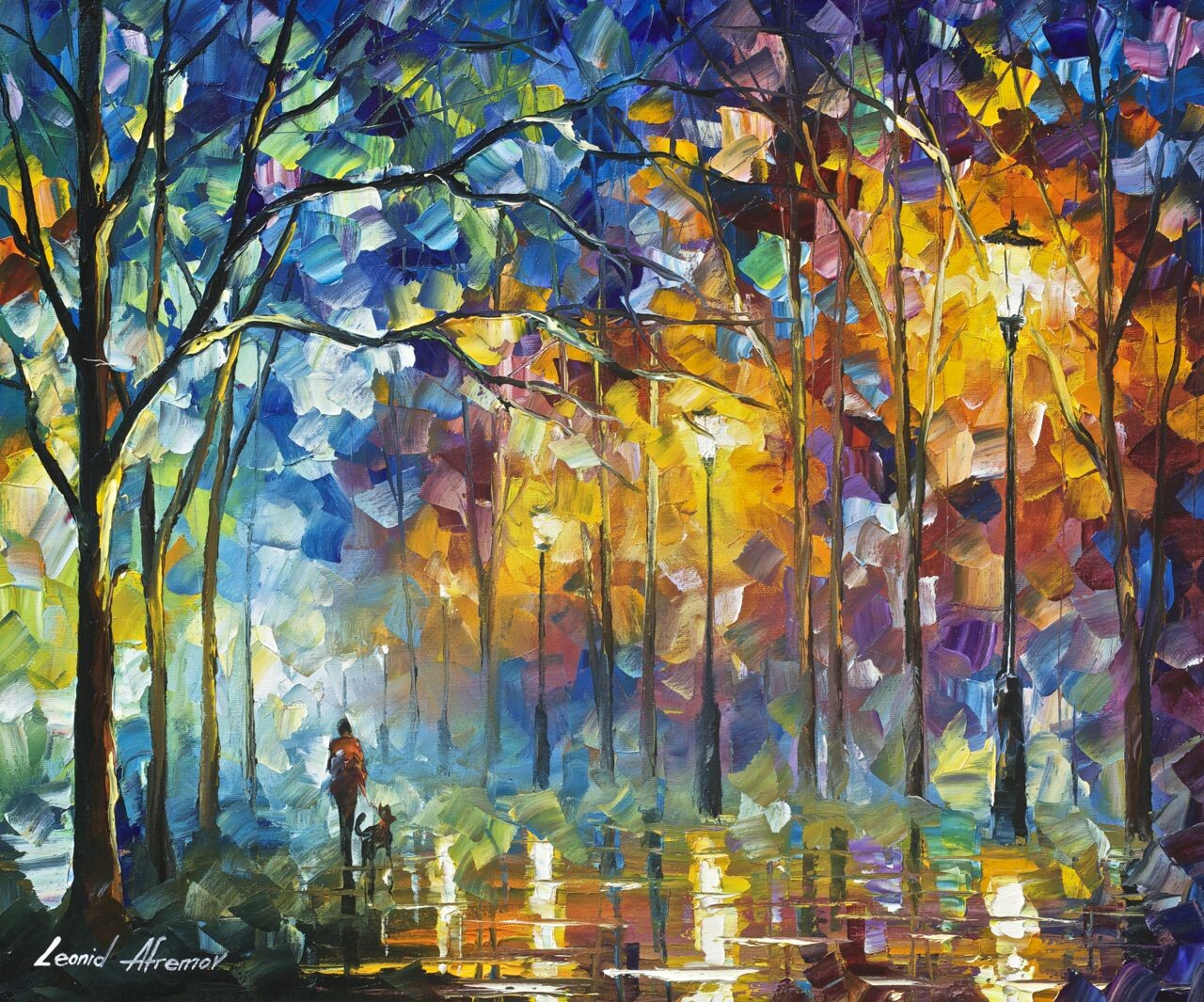 Leonid Afremov FRIENDS FOREVER — oil painting on canvas
