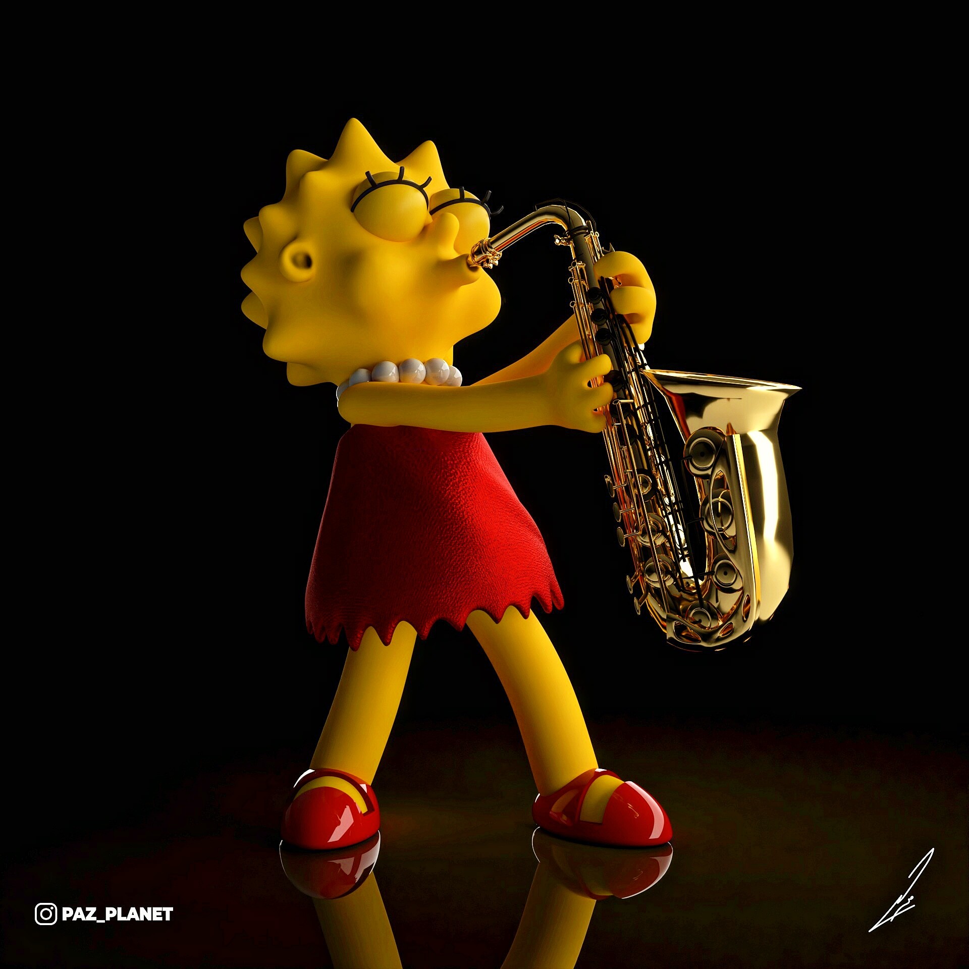 ArtStation Lisa Simpsons and her sax 🎷🔥