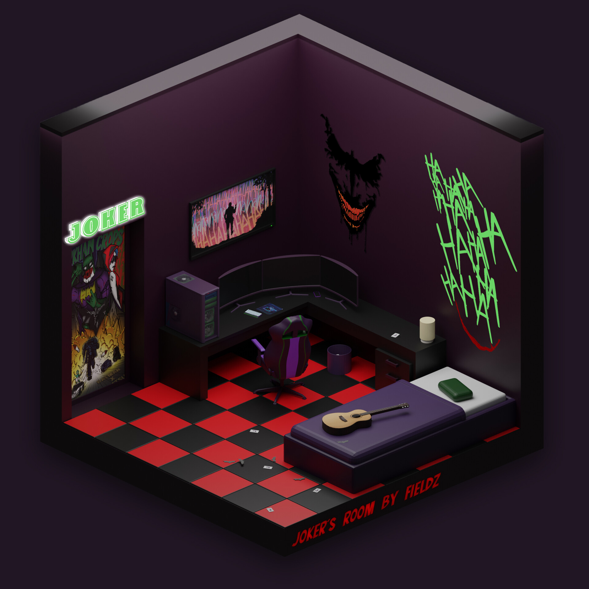 ArtStation Isometric Joker's room