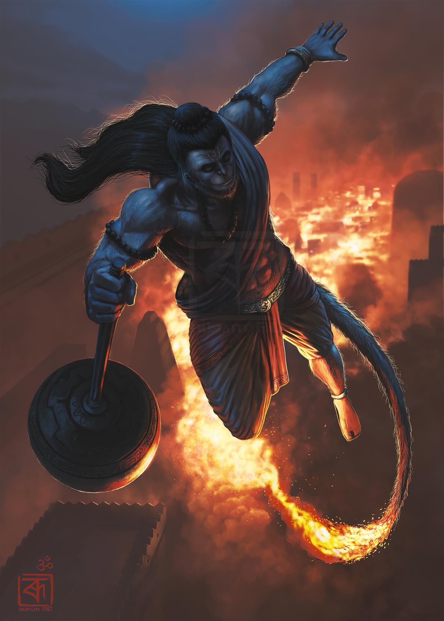 ArtStation - The Gods of Bharat : Lord Hanuman ॐ