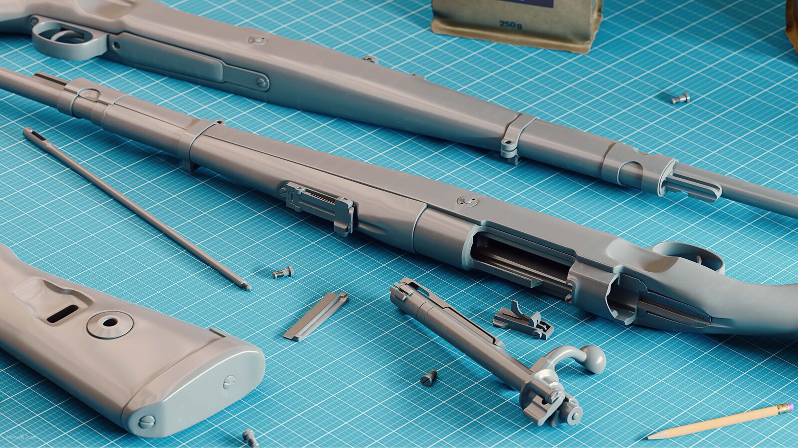 And - as a final bonus image - the high poly of the weapon