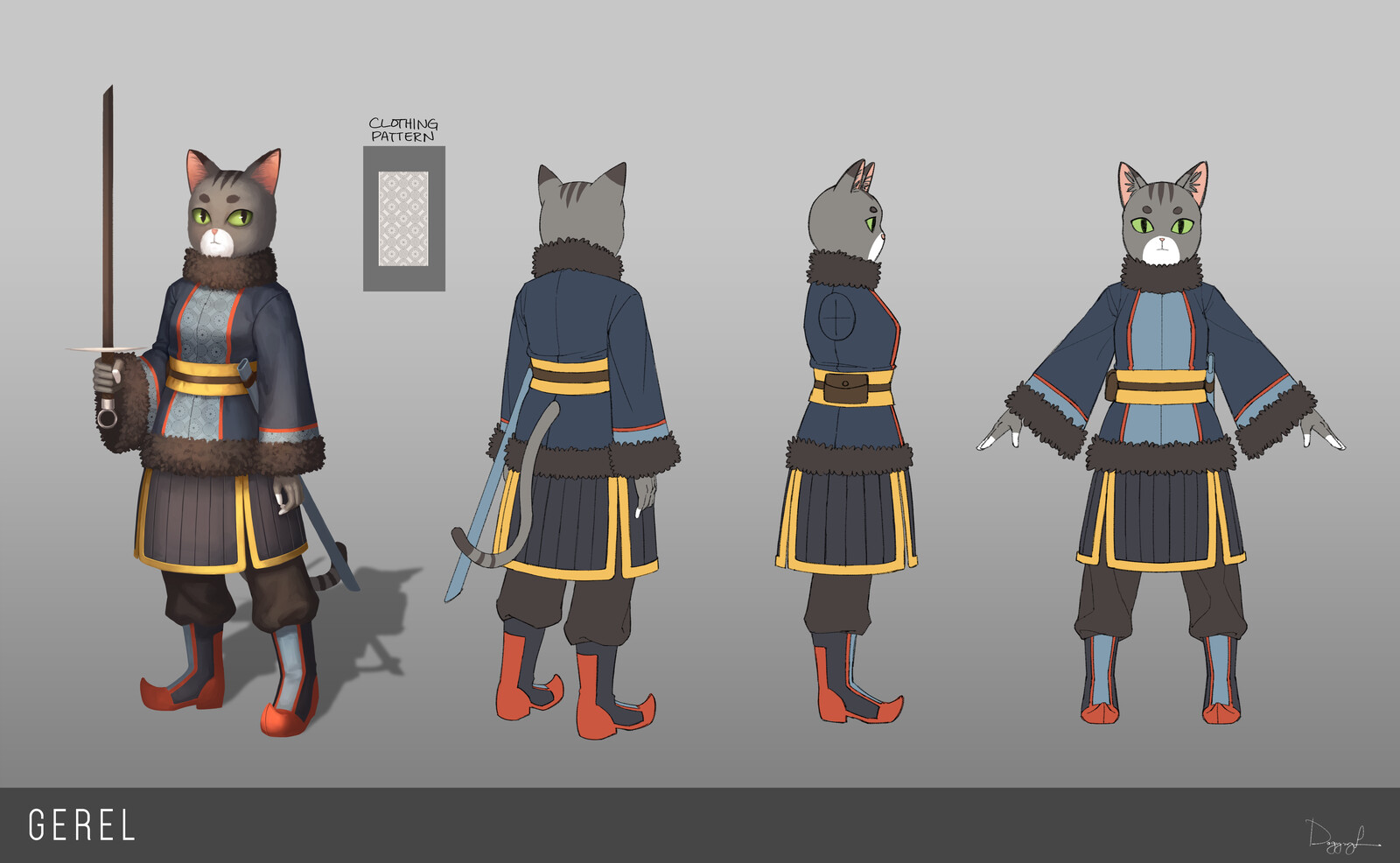 Character sheet of Gerel w/o armor