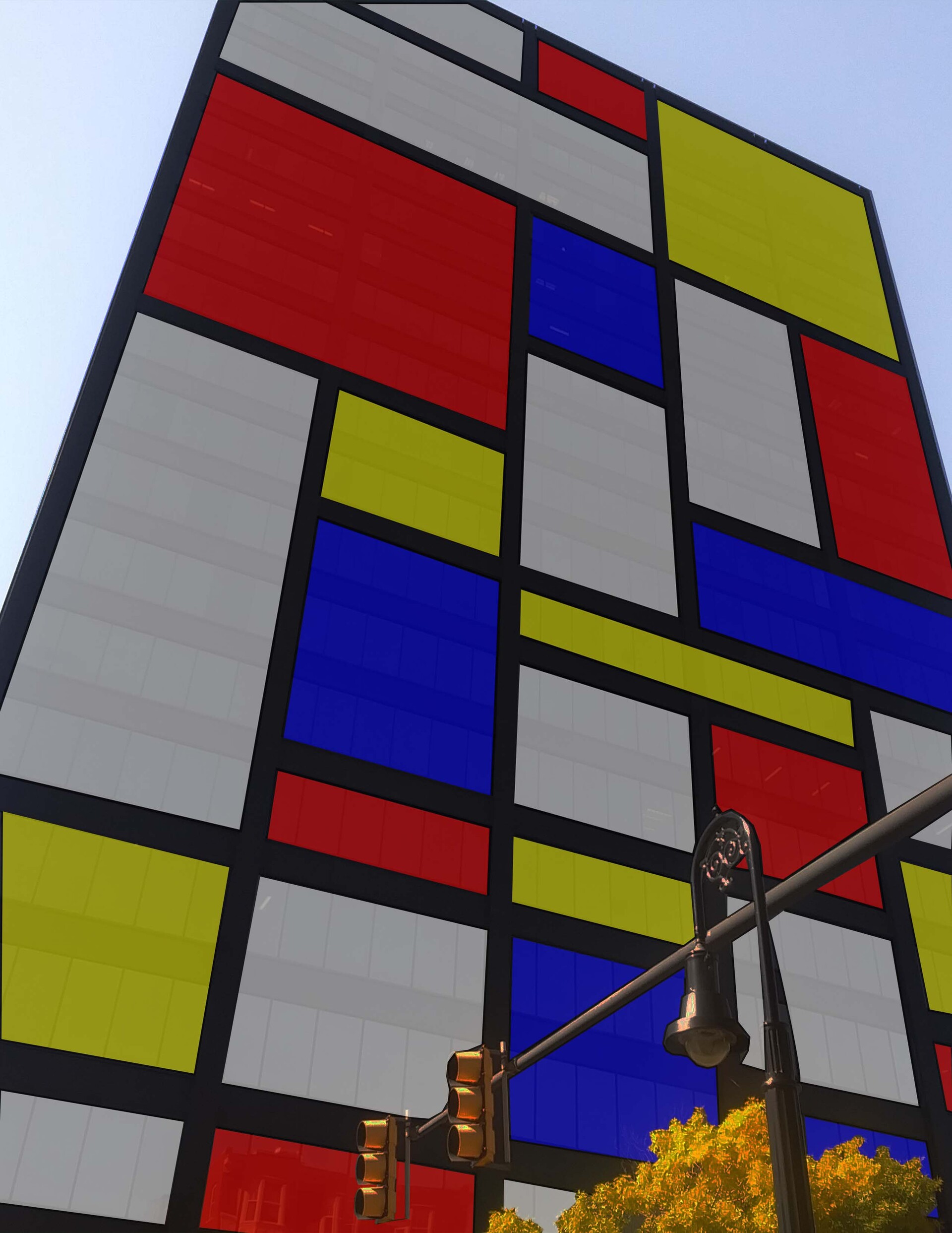 Artstation piet mondrian inspired building