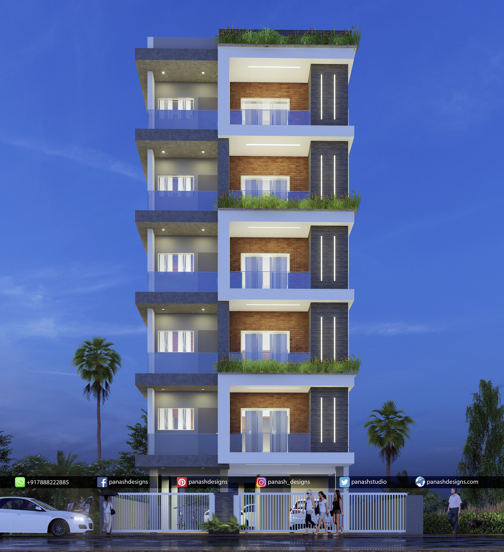 modern residential buildings elevation
