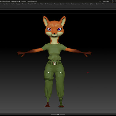 Painting Fox Lady in ZBrush