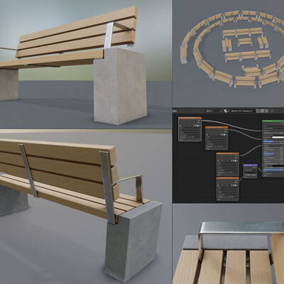 Dennis haupt 3dhaupt 1 street bench 10 version 3 modelled and textured by 3dhaupt in blender 2 93 5 rendered with eevee 27 10 21 31