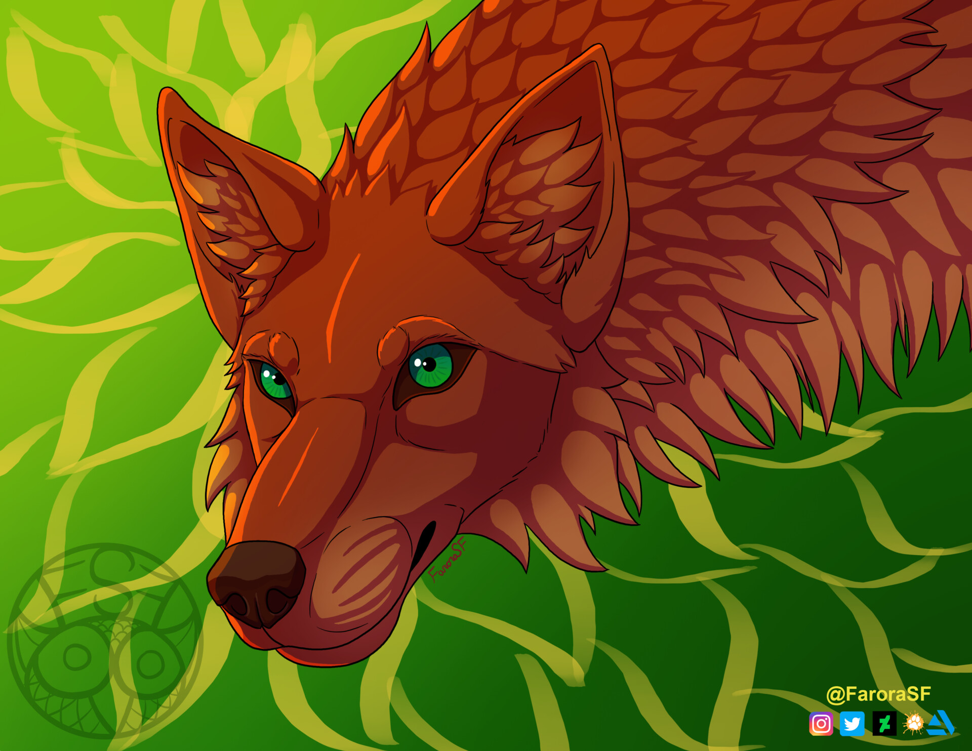 ArtStation Red Wolf Among the Leaves