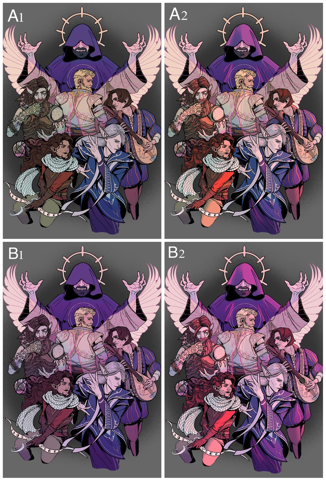 Colour options, with and without lighting (we chose A)