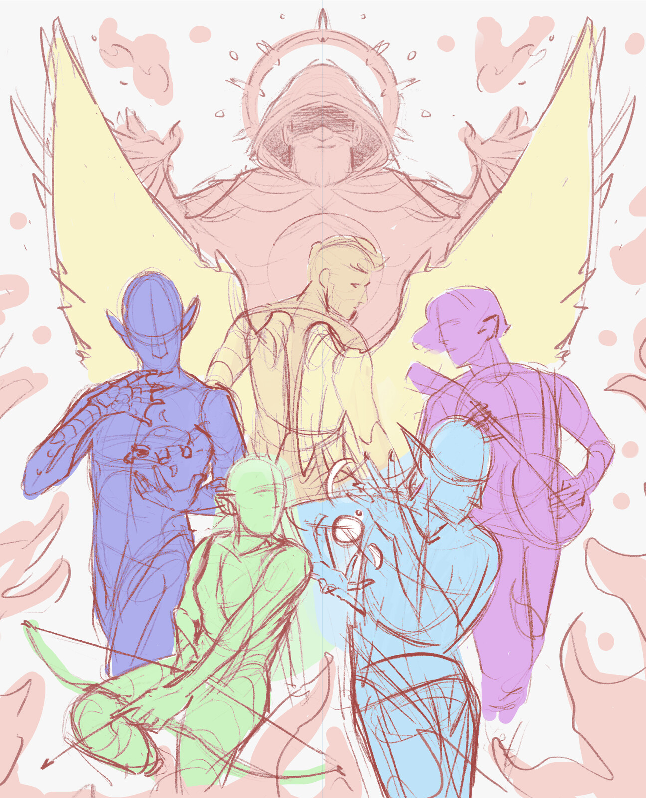 Final composition (colours for clarification)